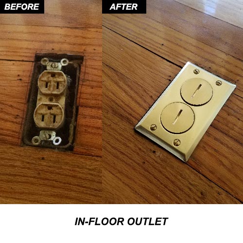 Replacement floor outlet